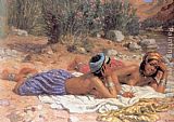 Etienne Dinet Bathers Resting painting